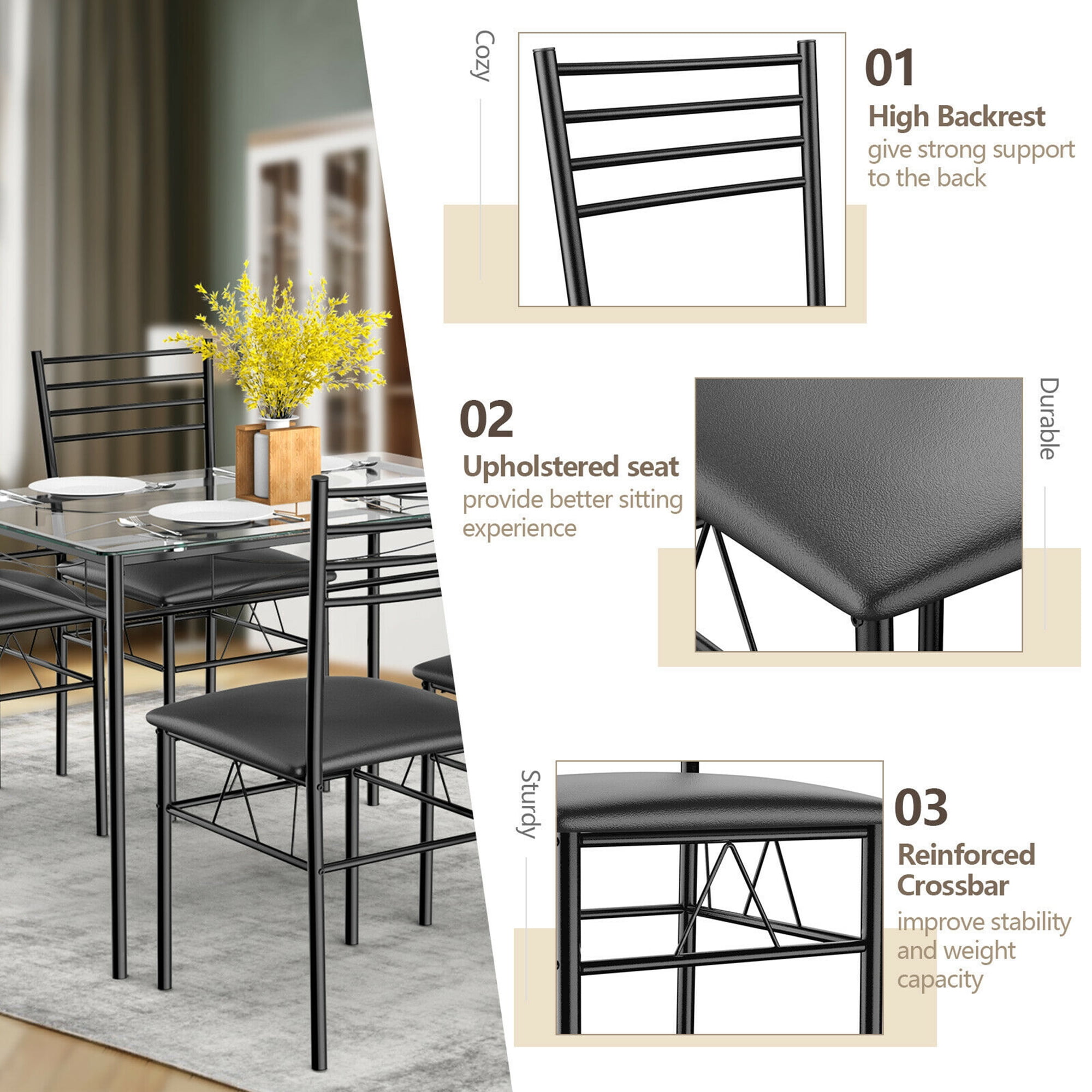 Glass table with bench seating sale