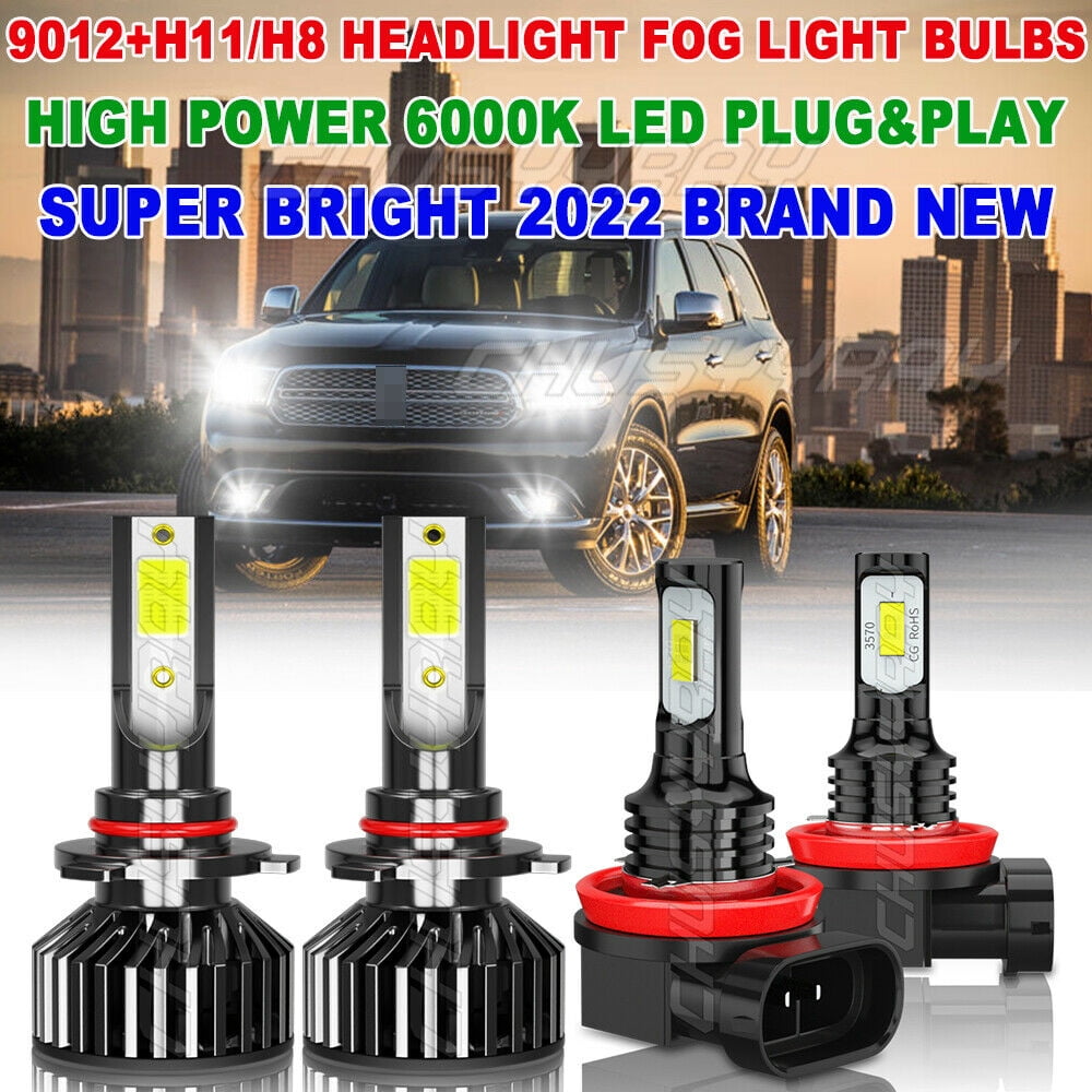 For Dodge Durango 2014-2015 Headlight 9012 LED 6500K 16000LM Super Bright Bulbs