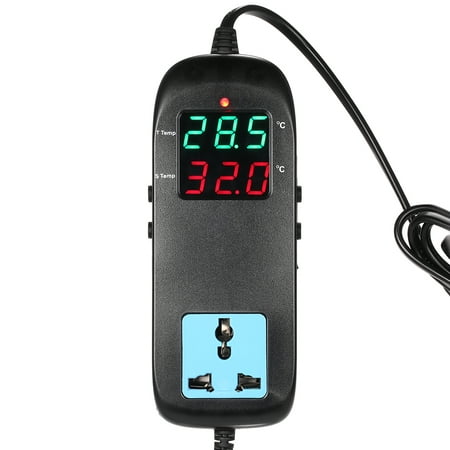 Electronic Thermostat LED Digital Display Breeding Temperature Controller Thermocouple Thermostat with Socket AC