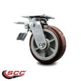 thumbnail image 2 of 6 Inch Polyurethane Swivel Caster with Ball Bearing and Total Lock Brake SCC, 2 of 2