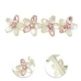 thumbnail image 3 of Unique Bargains 1 Pc Rhinestones Flower French Barrette Hair Clips Hairdo Clip for Home Gold Tone Pink, 3 of 5