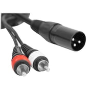 Rockville RXLRDRCA25 25' Ft. XLR to Dual RCA Pro Audio Cable 100% Copper