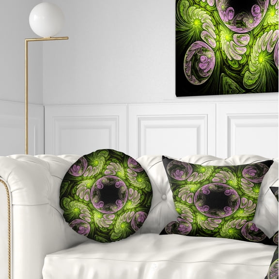 Designart 12" x 20" Green Polyester Throw Pillow