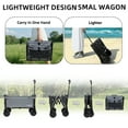 thumbnail image 3 of All-in-One Convertible Folding 4-Wheel Trolley with Bench Seat & Dog Leash, Heavy Duty Utility Cart for Camping, Beach, Shopping, Versatile Seating & Storage, Gray, 3 of 9