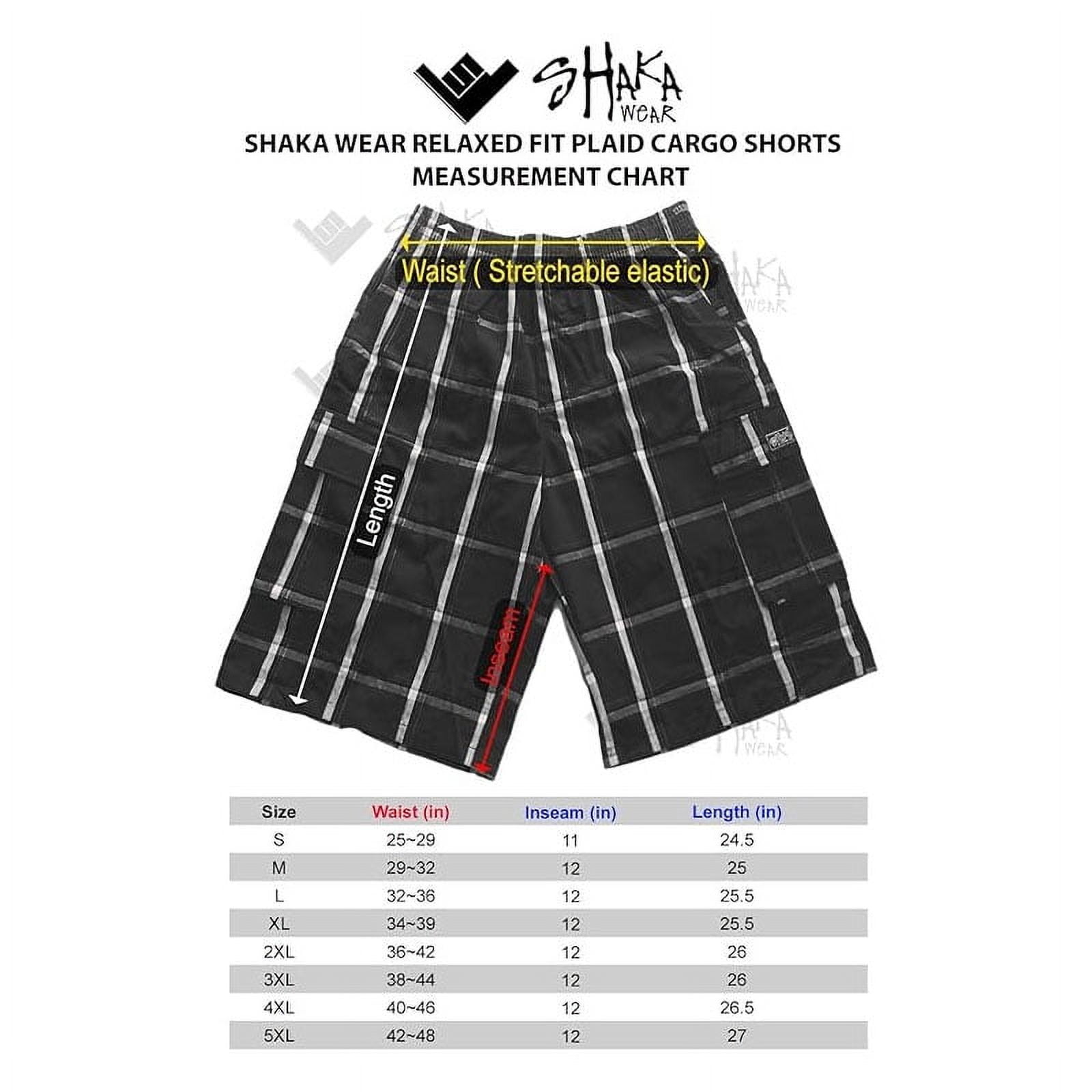 Shaka Wear Men's Relaxed Fit Plaid Cargo Shorts S~5XL - Walmart.com