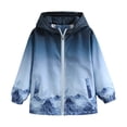 thumbnail image 3 of Boys Rain Jacket Kid Lightweight Windbreaker Jacket Gradient Waterproof Hooded Raincoat Outdoor Full Zip Coats for Boys Girls, 3 of 9