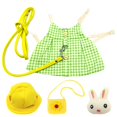 thumbnail image 2 of Conjunto de vestido para mascotas de animales pequeños, de Chinchillas de conejo, ropa estampada para fiesta de otoño y diario Green_L, 2 of 7