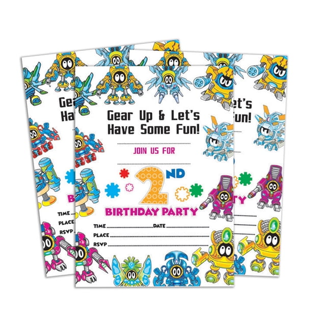 Darling Souvenir Multicolor Birthday Invitation Card Printable Fill or Write In Blank Invites Party Supplies Pack Of 28 5 x 7 Inches
