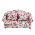 thumbnail image 2 of 1/12 Escala Accesorios de casa de mu?ecas Estampado de Flores Mini Muebles Sofá con Cojines en la Espalda (# 2) Unbranded YX01173-02, 2 of 7
