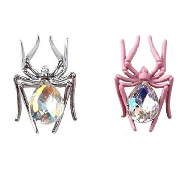 Producto Terminado Adornos de Araña Decoración de Manicura con Tachuelas de Aleación Retro Plata y Rosa