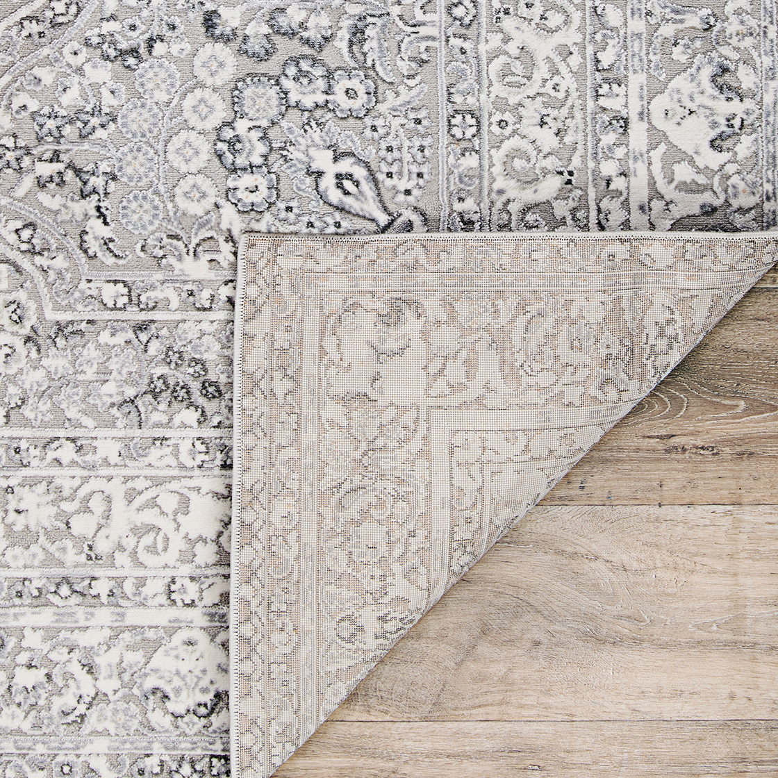 Couristan Brocatelle Belle Fleur Silver Runner Rug