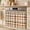 Brown, Beige, Cream, variant on Blue Brown Checked Oven Skirt for Farmhouse Kitchen Décor, Beige Buffalo Plaid Farmhouse Oven Curtain Tie Top Decorative Stove Skirt, Cabinet Dish Washer Curtains with 8 Ribbon Ties 27"x20"