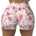 thumbnail image 2 of Picia Rose Flowers Printed Workout Shorts for Women Seamless Scrunch Butt Lifting High Waisted Yoga Gym Booty Running Moisture-wicking Short Pants-Large, 2 of 9