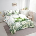 thumbnail image 3 of 7-Piece Cute Animal Bedding Full Cartoon Frog Comforter Set, Eucalyptus Bedding Comforter Sets Watercolor Leaves Bed in a Bag, Kawaii Funny Animal Bedding Accessories, 3 of 6