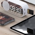 thumbnail image 4 of Reloj de superficie de espejo con altavoz multifuncional compatible con Bluetooth (blanco) Sywqhk Libre de BPA, 4 of 7