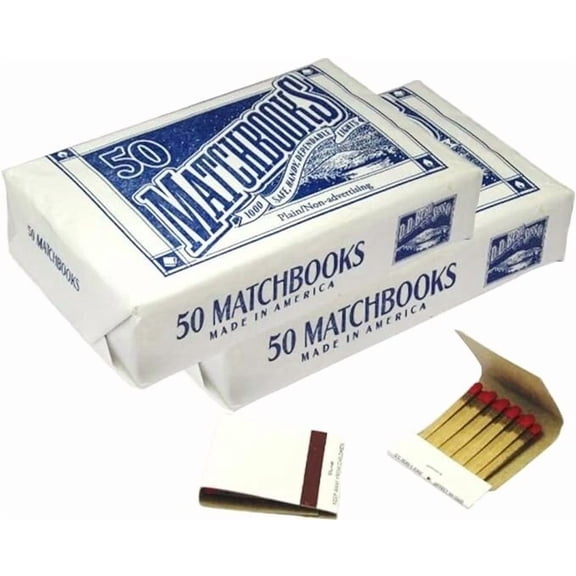 100 Plain White Matches Matchbooks For Wedding, Birthday, Party (2 Boxes)
