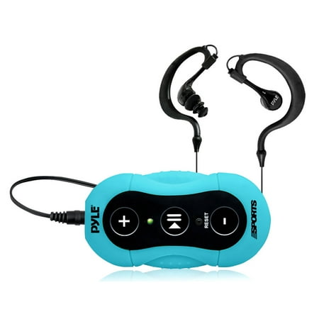 Pyle Surf Sound MP3 Player with Headphones for Swimming & Water Sports (Blue)