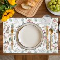 thumbnail image 4 of Bunny Floral Easter Placemats Set of 6, Elegant Pastoral Spring Floral Placemats for Dining Table, Place Mats for Kitchen Tabletop, Waterproof Wipeable Dining Table Mats Set, 4 of 9