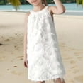 thumbnail image 2 of Kid Girl Dresses Sleeveless A-Line Tiered Swing Cotton White Dress Girls Birthday Dress Special Occasion Dress, 2 of 9