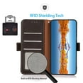 thumbnail image 3 of For Khazneh Honor Magic 4 Genuine Leather Side Suction Pebbled Rfid Anti-Theft Brush Leather Case, 3 of 5