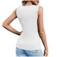 thumbnail image 3 of FAIWAD Womens Summer Square Neck Tank Tops 2024 Casual Slim Fitted Textured Basic Tops Sleeveless Shirts, 3 of 6