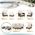 thumbnail image 7 of Sophia & William 10 Piece Outdoor Wicker Patio Conversation Sofa Set Outdoor Sectionals, 7 of 7