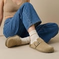 thumbnail image 3 of Cushionaire Blain Genuine Suede Clogs for Women | Slip-On Mules with Memory Foam & Oversized Buckle | Non-Slip Comfort Clogs & Mules Shoes for Women, 3 of 20
