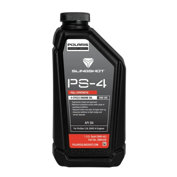 Polaris New OEM Slingshot 5W-50 PS-4 Full-Synthetic Oil 1 Quart, 2884536