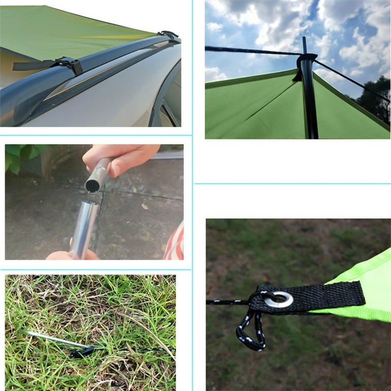 Kokovifyves Car Awning, Waterproof Sun Shelter Camping Tarp Kokovifyves Car Awning, Waterproof Sun Shelter Camping Tarp