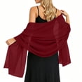 thumbnail image 2 of Women's Chiffon Shawls and Wraps, Wedding Evening Cape Flapper Scarf Stole, Elegant Soft Bridal Bolero Party Dress Cover Up, 2 of 6