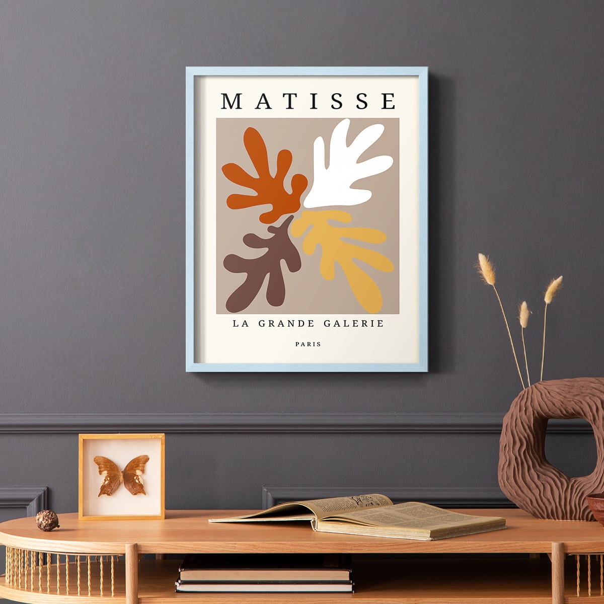 Matisse CCCLXXXVI in Blue Solid Wood 11 x 14 Framed Print