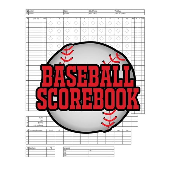 Baseball Scorebook: 100 Scoring Sheets For Baseball and Softball Games, Glover's Scorebooks, Large (8.5X 11), (Paperback)