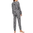 thumbnail image 4 of Fesfesfes Women's Elegant Homewear Five-Pointed Star Printed Casual Long Sleeve Round-Neck Blouses Pants Sets Soft Comfy Pajama Set(Dark Gray#3,M), 4 of 4