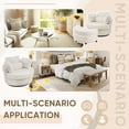 thumbnail image 7 of Lunale Oversized Swivel Barrel Accent Chair, Teddy Adult Comfy Reading Armchair, White, 7 of 7