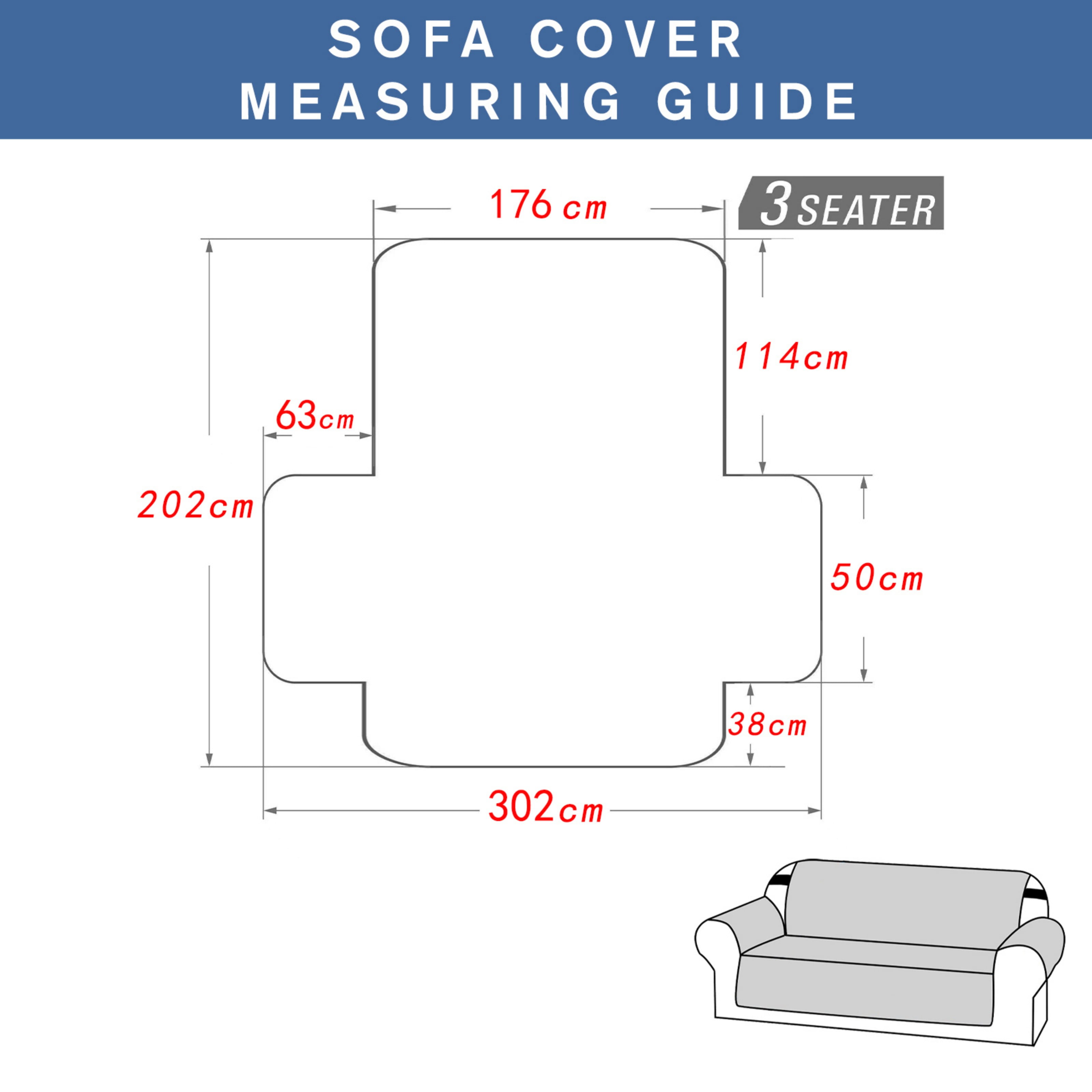Lavish Cover Luxe Waterproof & Non-Slip Sofa Cover, Washable Funiture Protectors for Kids, Pets(3-Seater, Black)