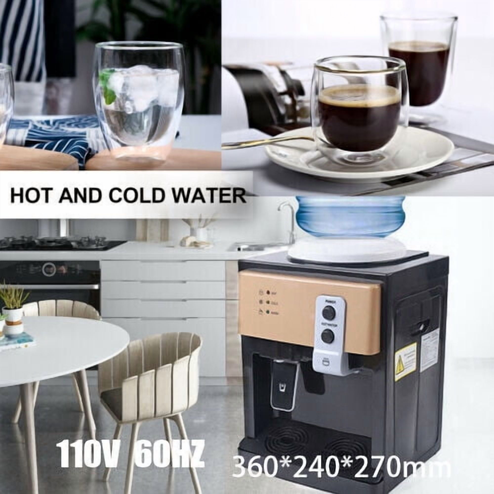 Anqidi 5 Gallon Freestanding Water Cooler Countertop Hot & Cold Water Dispenser for Home Office 110V