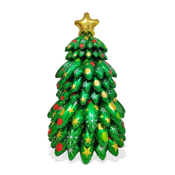 CYMYLAR Christmas Tree Foil Balloons, DIY Assembled Extra Large Green Christmas Tree Balloons Holiday Party Decorations