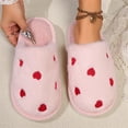 thumbnail image 6 of KEVCHE Womens Plush Cotton Slippers, Heart Print Closed-Toe Warm Fuzzy Sandals for Indoor Use, Lightweight Non-Slip House Shoes with Cushioned Insole, Comfortable Bedroom Slippers, 6 of 6