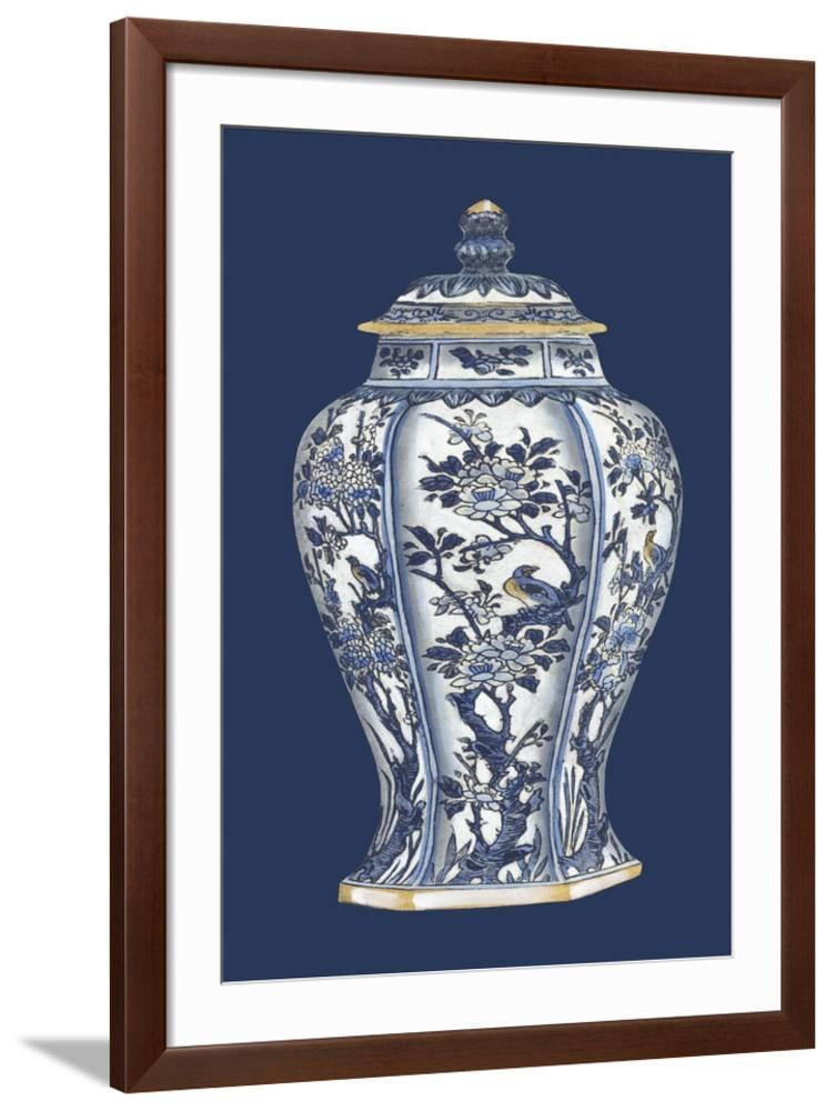 Blue and White Porcelain Vase II, World Culture Framed Art Print Wall