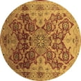 thumbnail image 1 of Ahgly Company Indoor Round Oriental Brown Traditional Area Rugs, 4' Round, 1 of 4