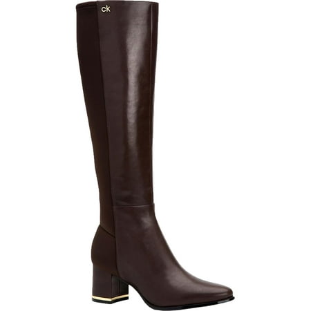 UPC 194060187921 product image for Calvin Klein Womens Freeda Leather Knee-High Boots Brown 6 Medium (B M) | upcitemdb.com