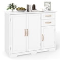 thumbnail image 1 of Costway Buffet Bahut de 40 Pouces Armoire Moderne de Rangement pour Cuisine avec 2 Tiroirs Blanc, 1 of 10