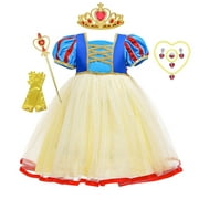 Disney princesse robe pour filles neige blanche Cosplay Costume manches bouffantes enfants vêtements enfants fête anniversaire déguisement Vestidos