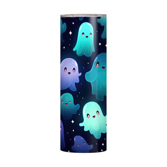 Clearance Sale | 20oz Stainless Steel Insulated Straight Tumbler with Halloween Design, Car Cup for Hot and Cold Beverages, Blue