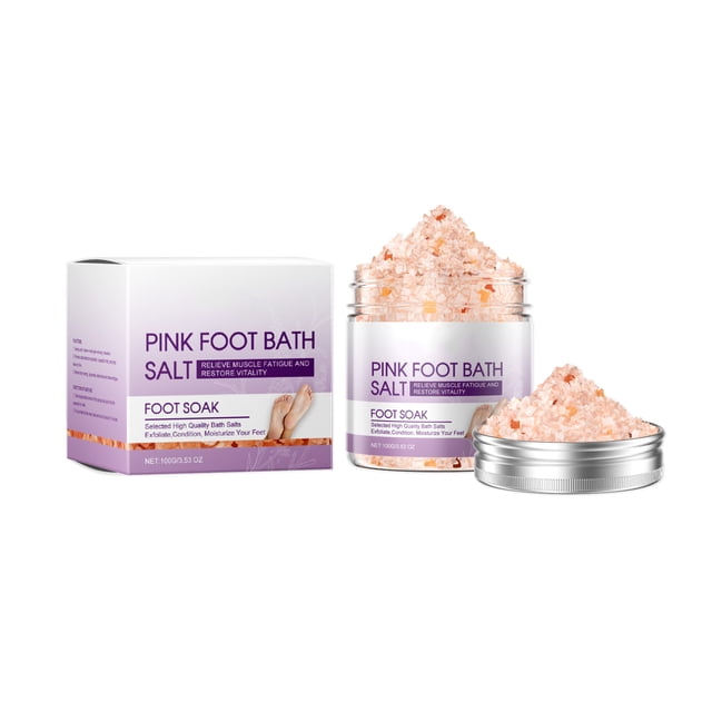 Baño de pies con sales, repara las uñas de los pies y alivia el dolor. 100 g de sales para el cuidado de la piel.