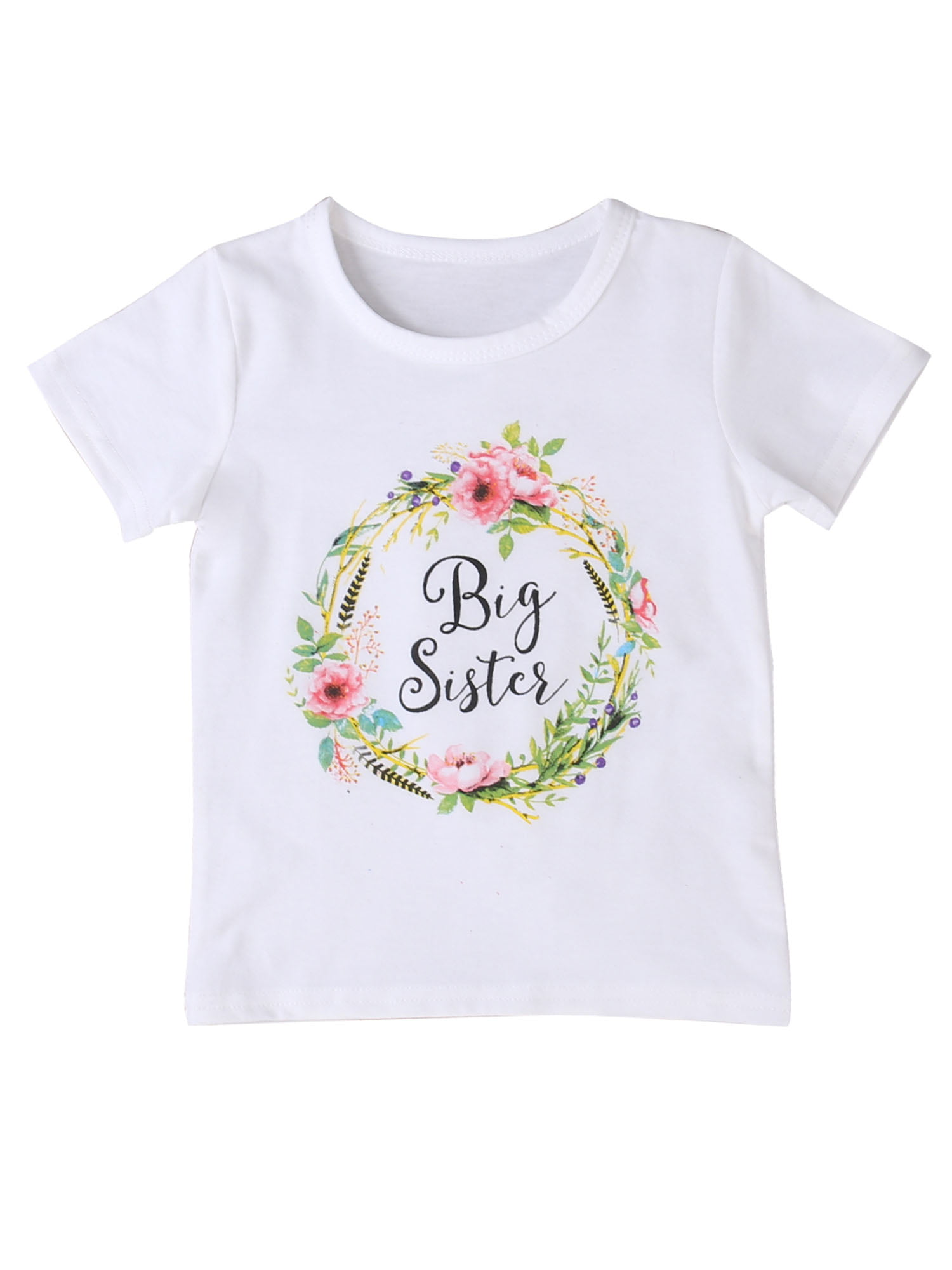 Baby Girl Little Big Sister Match Clothes Jumpsuit Romper Outfits Tops T Shirts 