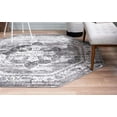 thumbnail image 2 of Unique Loom 3151835 4 x 4 ft. Salle Garnier Sofia Octagon Rug, Gray, 2 of 2