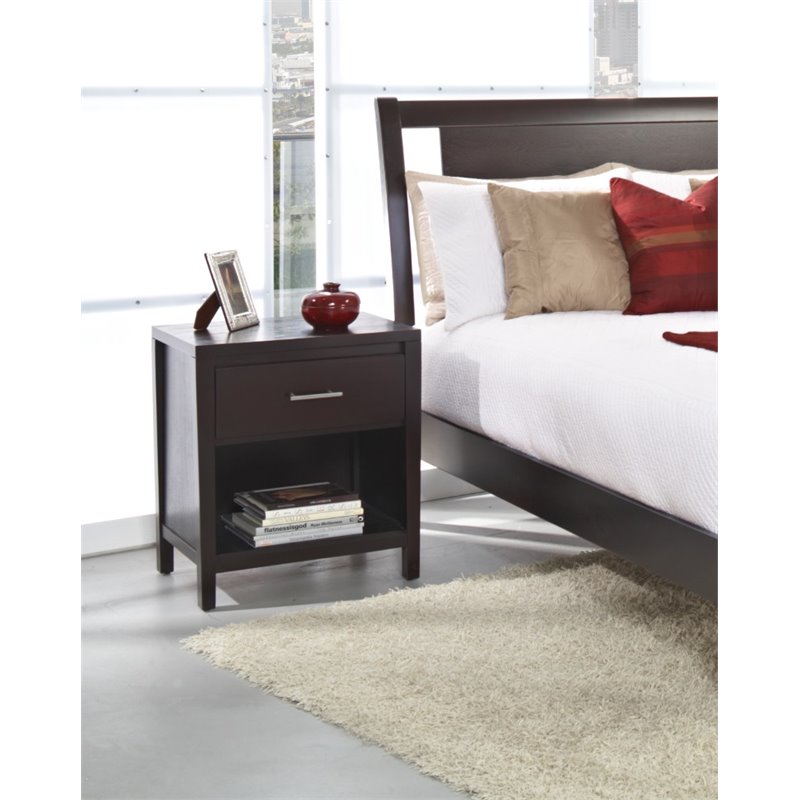 Modus Furniture Nevis One Drawer Nightstand Espresso Walmart Com Walmart Com