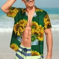thumbnail image 4 of Uemuo Sunflowers in Bucket Printed Regular Fit Short Sleeve Casual Hawaiian Shirt for Men,Aloha shirt,Tropical shirt,Floral print shirt,Vacation Beach shirt-3X-Large, 4 of 9