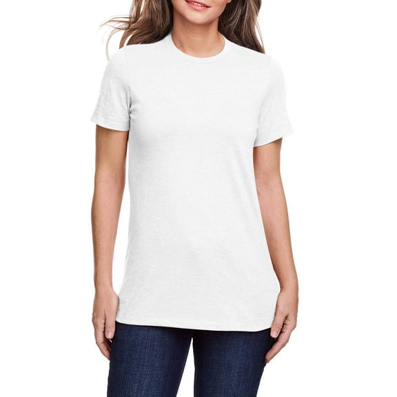 JustBlanks Ladies Softstyle CVC Cotton Polyester Semi Fitted Crew Neck Short Sleeve T Shirt